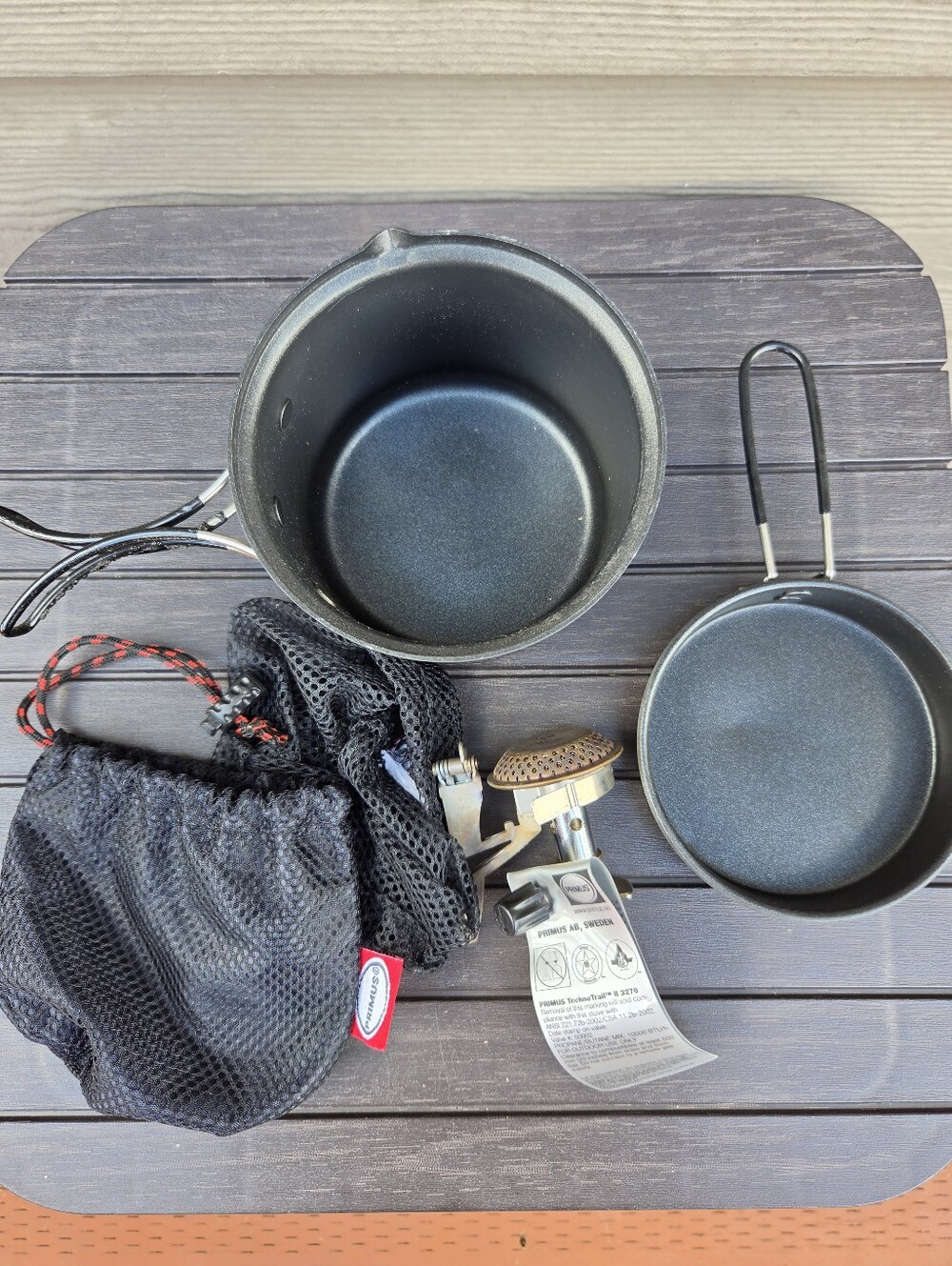 Primus TechnoTrail II 3270 Backpacking Camp Stove & Anodized Aluminum Cookset